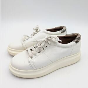 Linea Paolo Kelsey Platform Sneaker Women’s White Snakeskin Size US8.5M EU39
